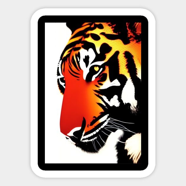 Majestic Tiger Sticker by LefTEE Designs